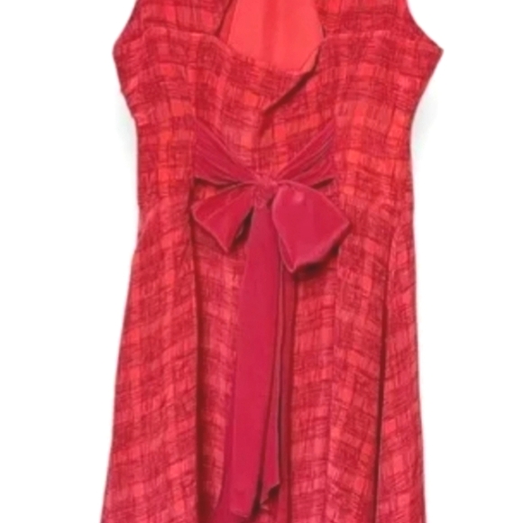 ANTHRO Girls From Savoy Red Goji Plaid Silk Sleeveless Dress Size 4 - Picture 7 of 15